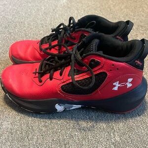 Under Armour Kids Red and Black Athletic Sneakers
